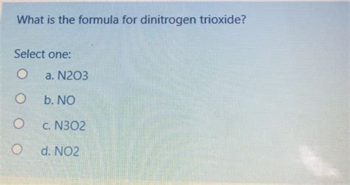 What Is The Formula For Dinitrogen Trioxide