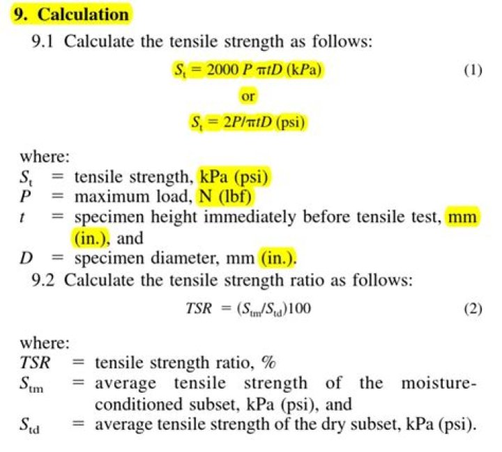 Quick Answer: What Is The Formula For Tensile Strength