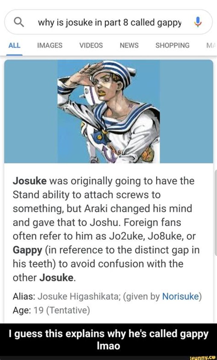 Why Is Josuke Called Gappy