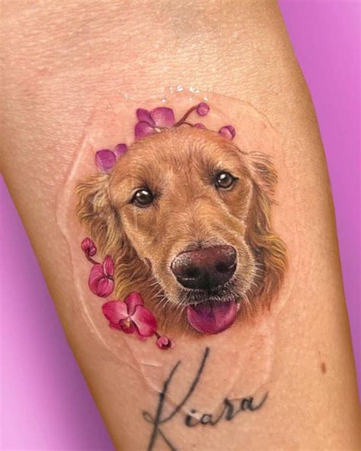 Woman with golden retriever tattoo stunned after internet users see very X-rated shape instead