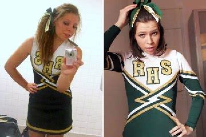 I tried my old cheerleading uniform 5 years on - the skirt was so short